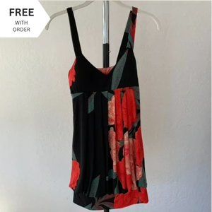 FREE Forever 21 Floral Tulip Black & Red Mini Dress | Small